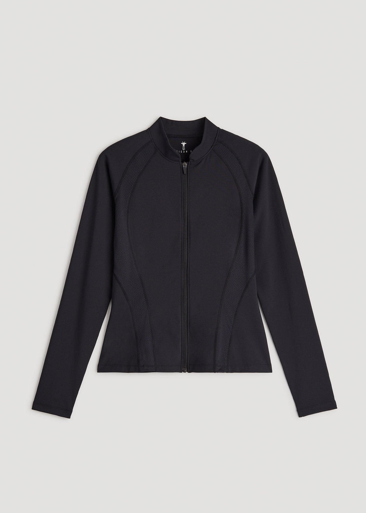 Balance Zip-Up Jacket with Stand-Up Collar for Tall Women in Black