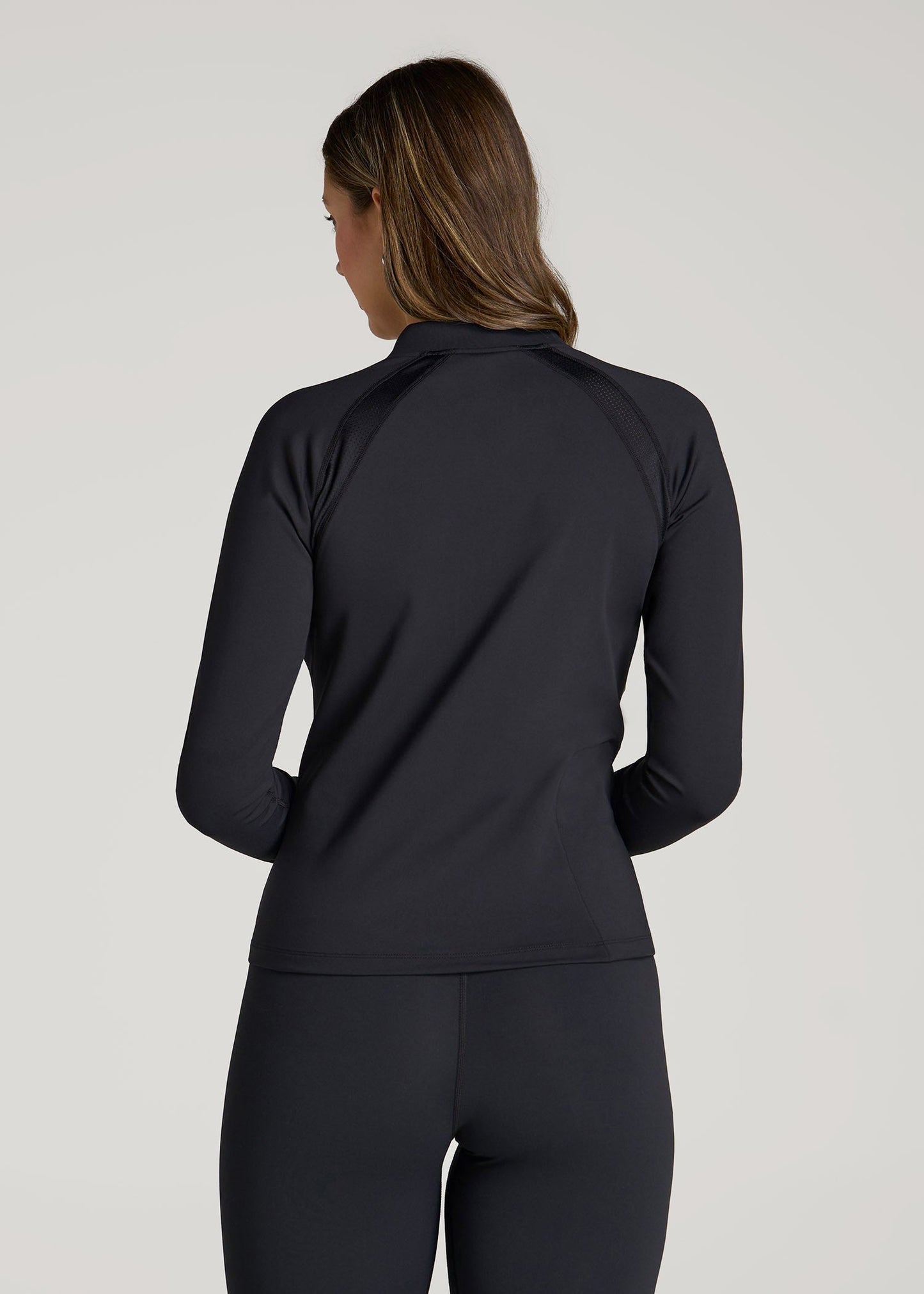 Balance Zip-Up Jacket with Stand-Up Collar for Tall Women in Black