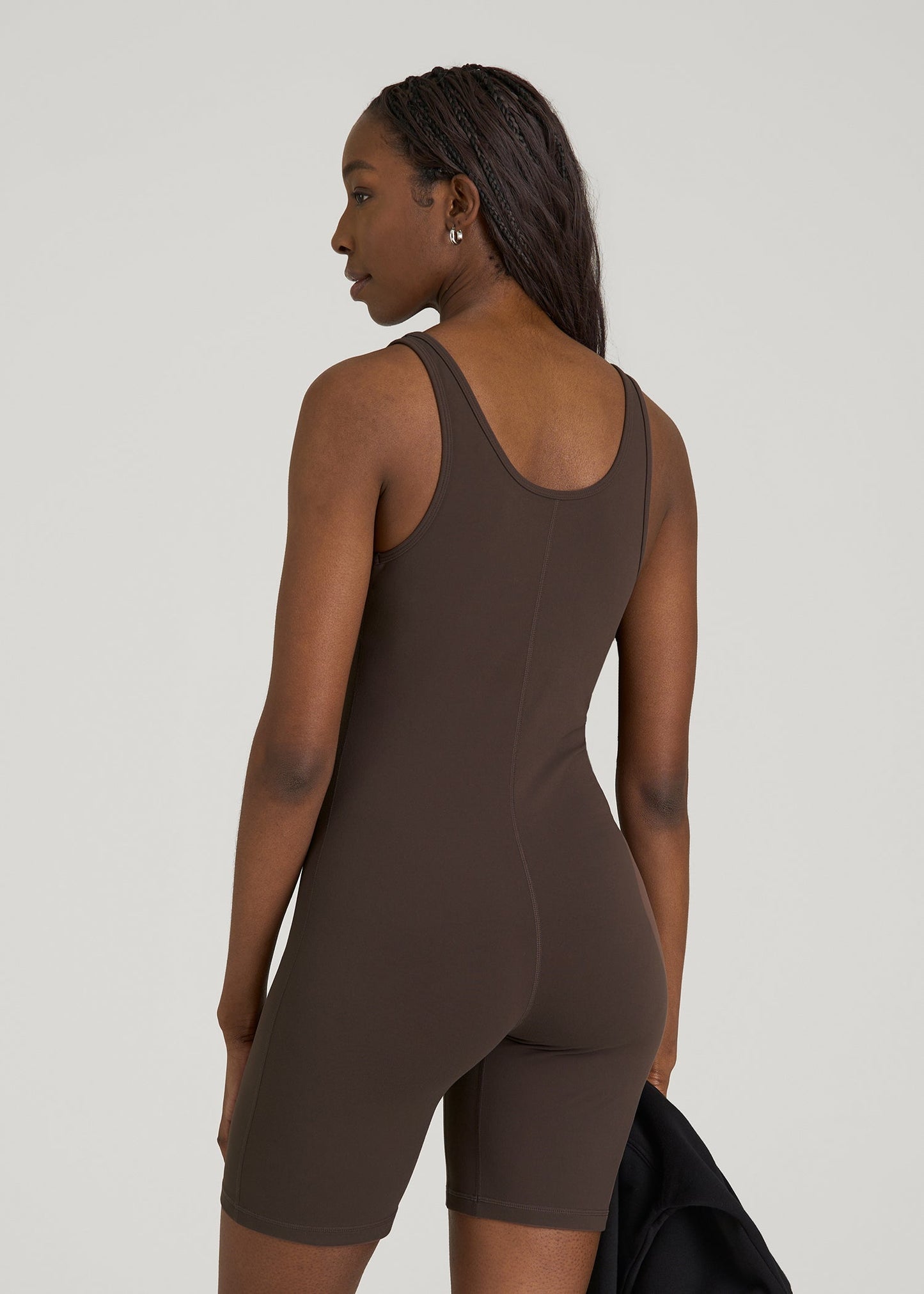 Balance Scoopneck Romper for Tall Women in Espresso