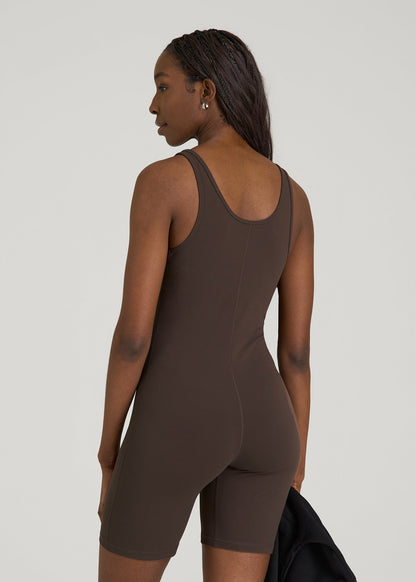 Balance Scoopneck Romper for Tall Women in Espresso