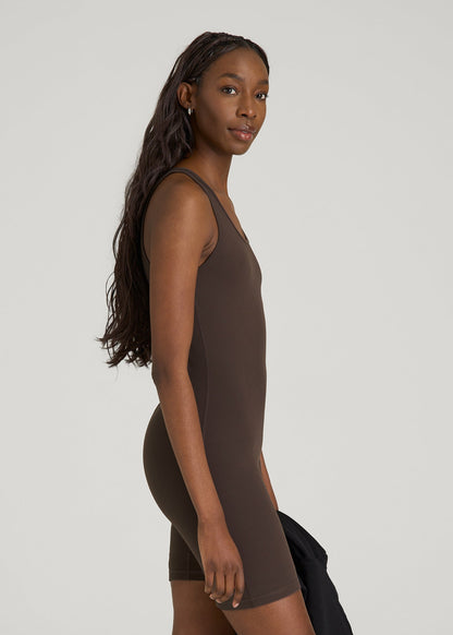 Balance Scoopneck Romper for Tall Women in Espresso
