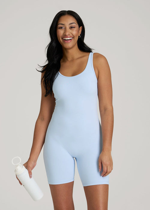 Balance Scoopneck Romper for Tall Women in Ice Blue