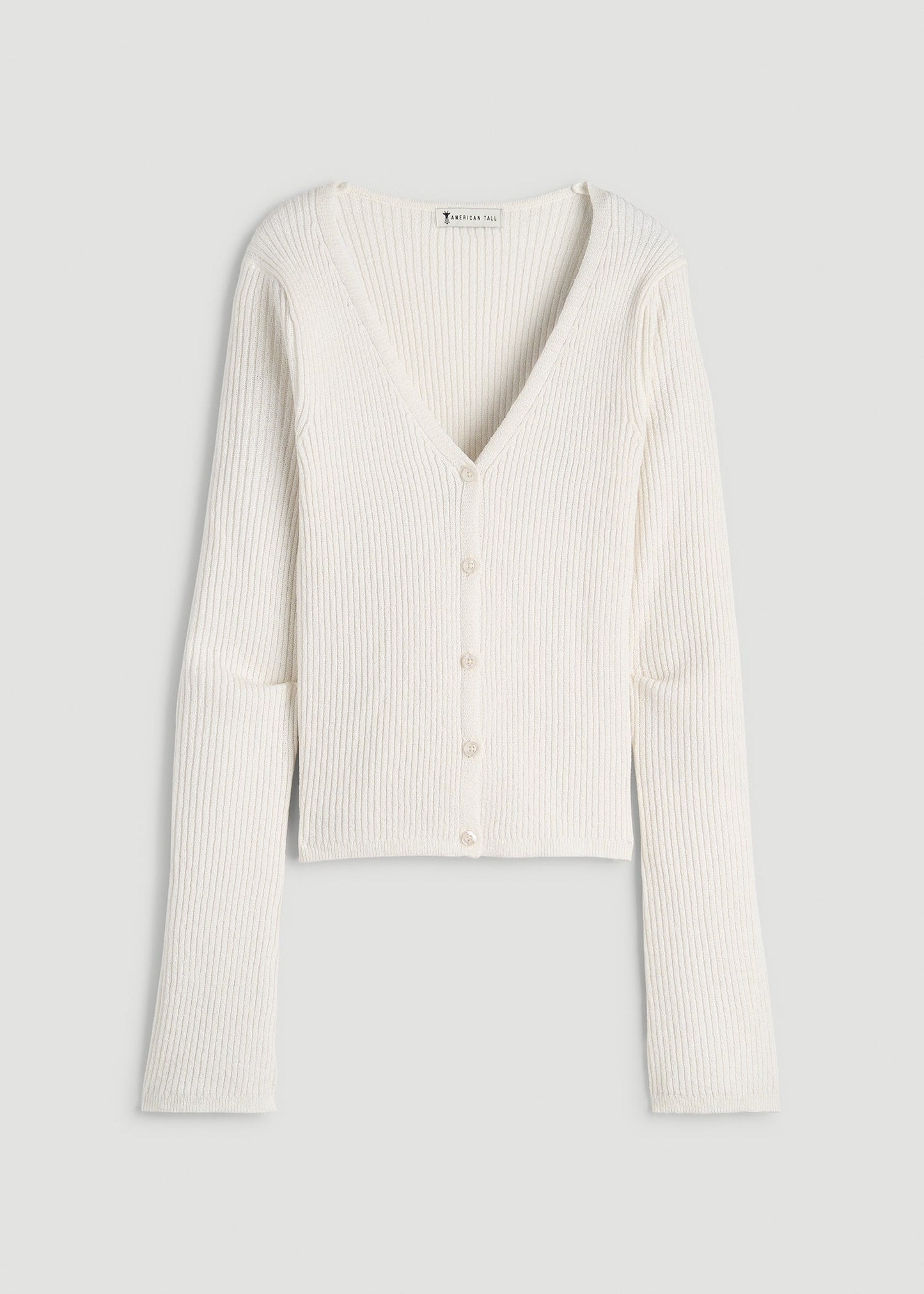 Boucle Knit Cardigan for Tall Women in Star White