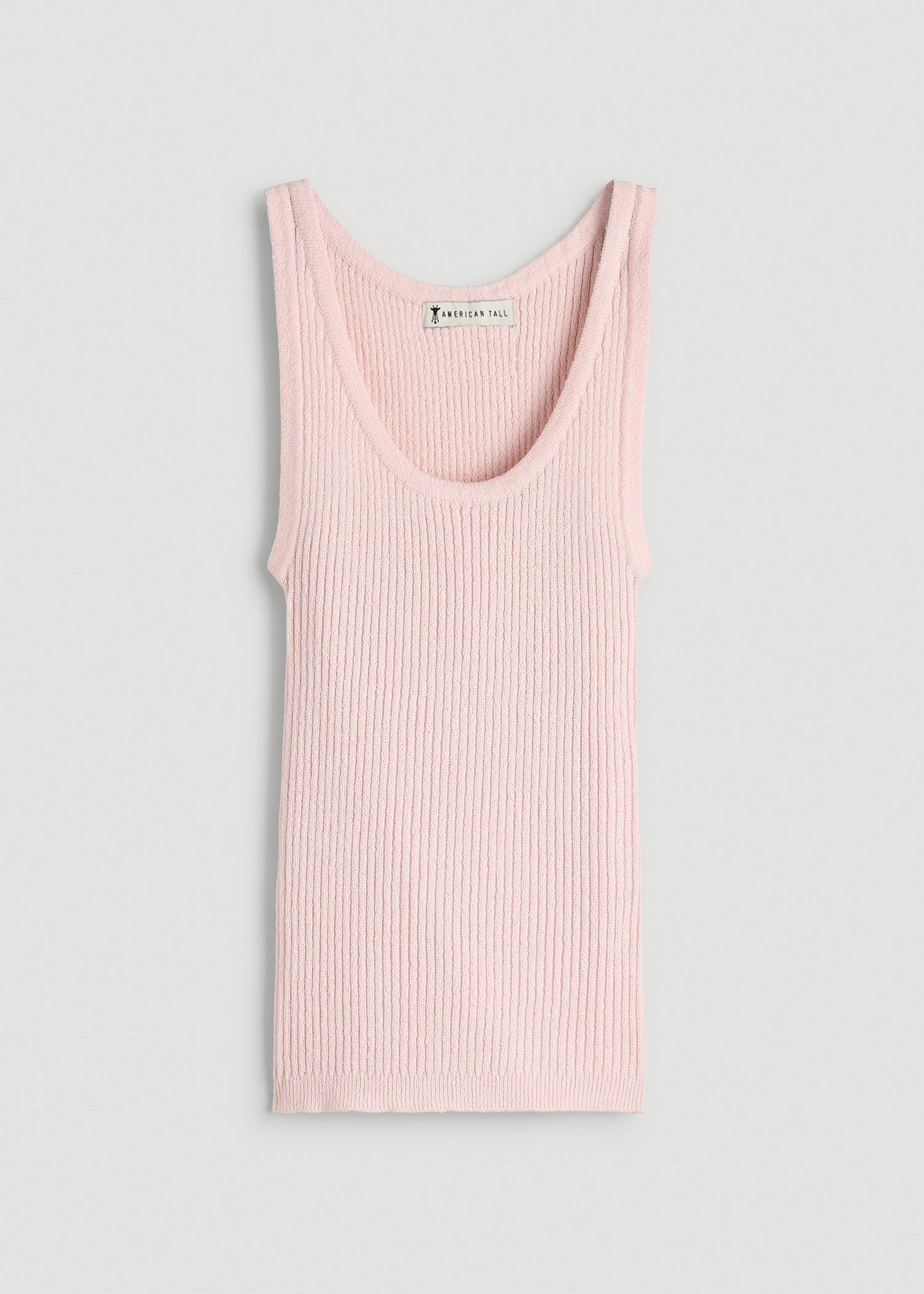 Boucle Knit Tank for Tall Women in Barely Pink