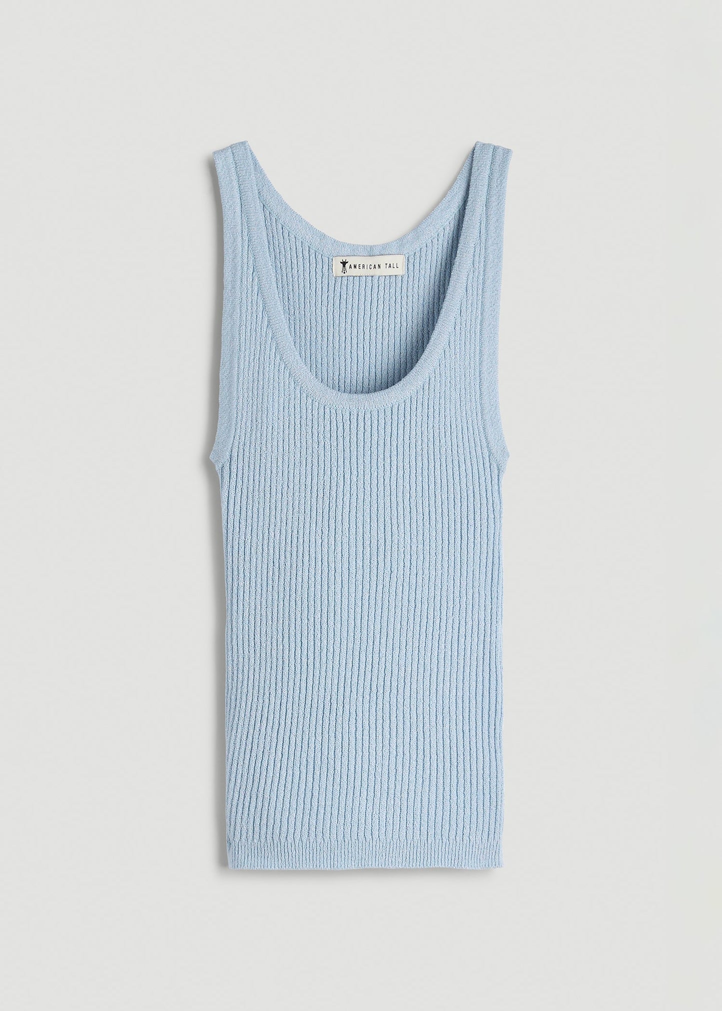 Boucle Knit Tank for Tall Women in Ice Blue