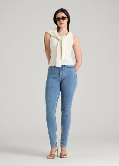 Boucle Knit Tank for Tall Women in Star White
