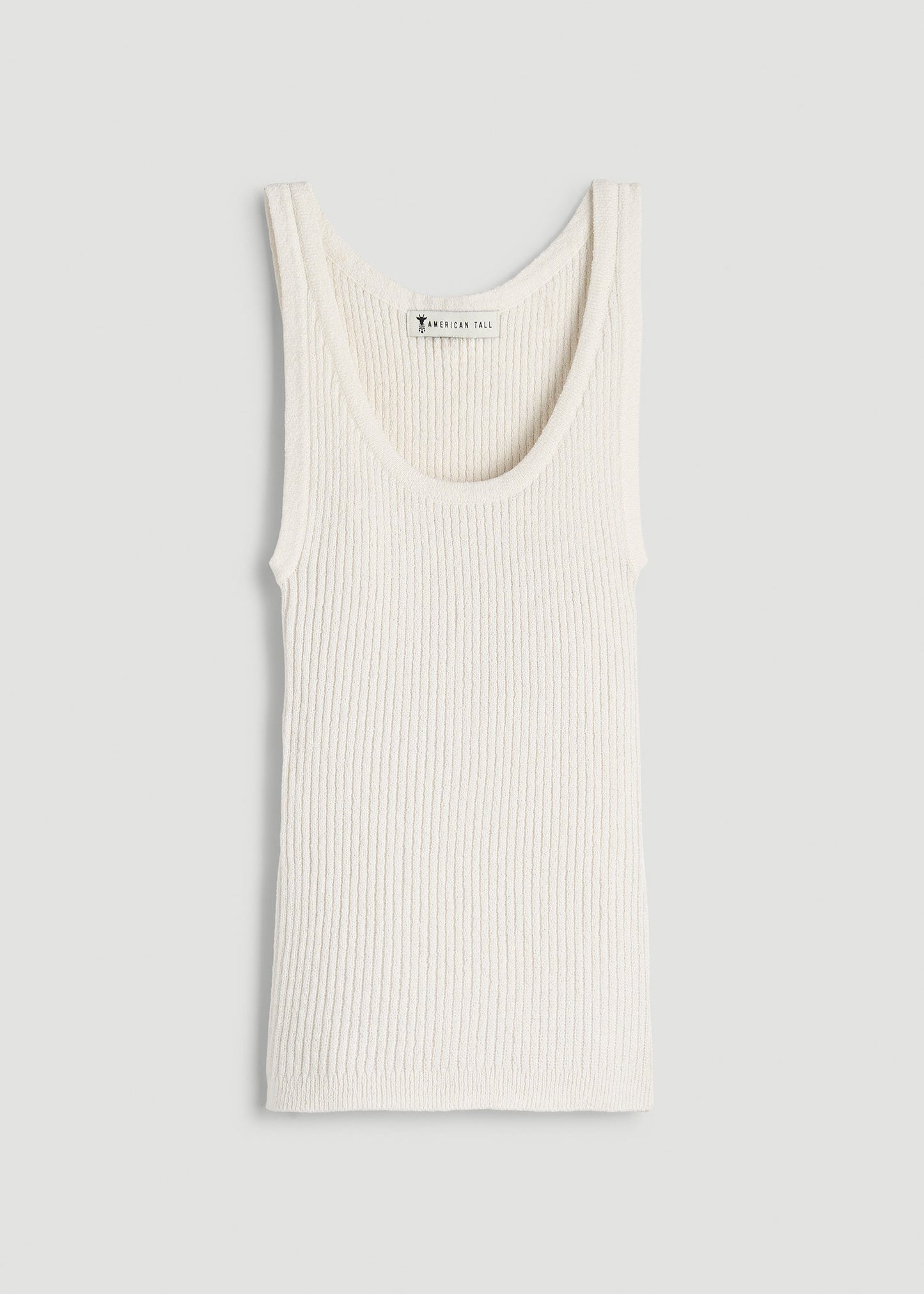 Boucle Knit Tank for Tall Women in Star White