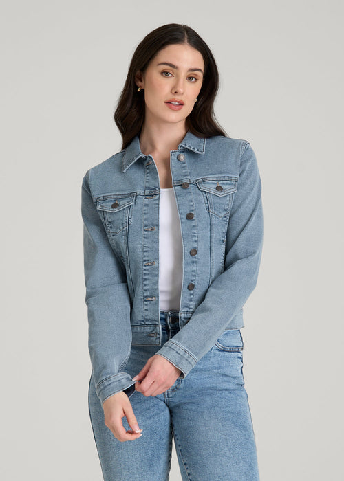 Classic Denim Jacket for Tall Women in Perfect Blue