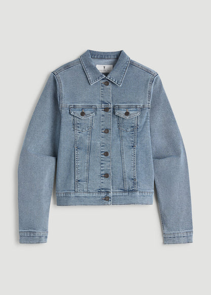 Classic Denim Jacket for Tall Women in Perfect Blue