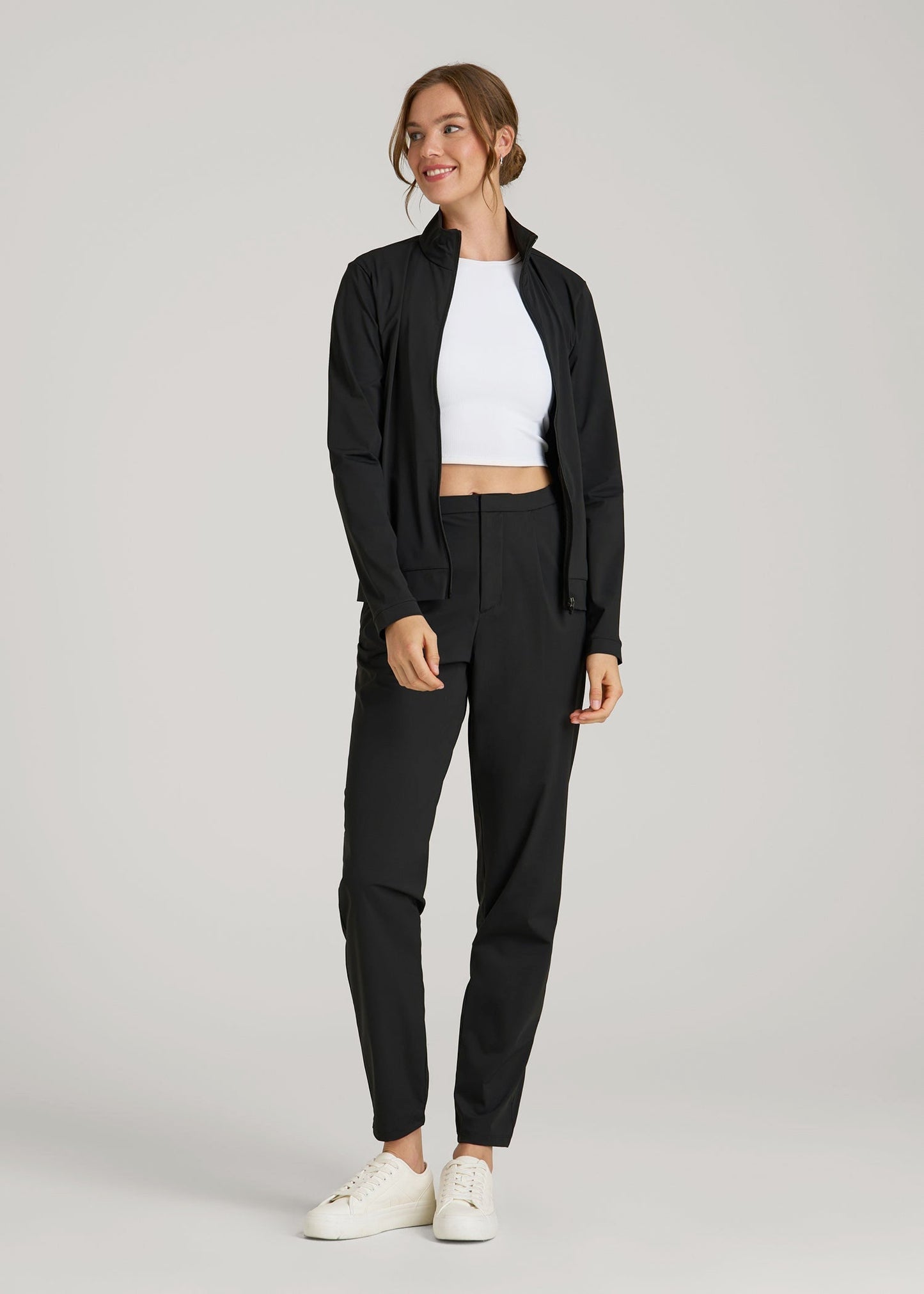 Commuter Pleated Jogger Pant for Tall Women in Black