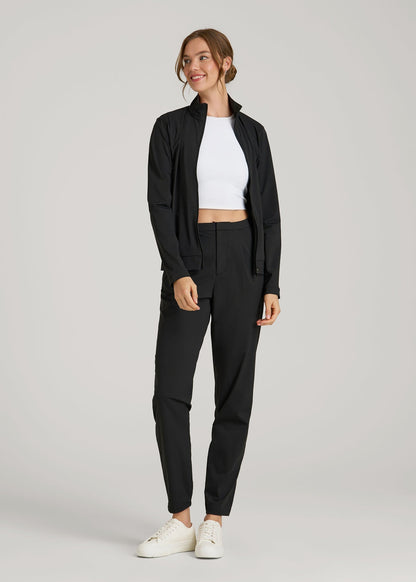 Commuter Pleated Jogger Pant for Tall Women in Black