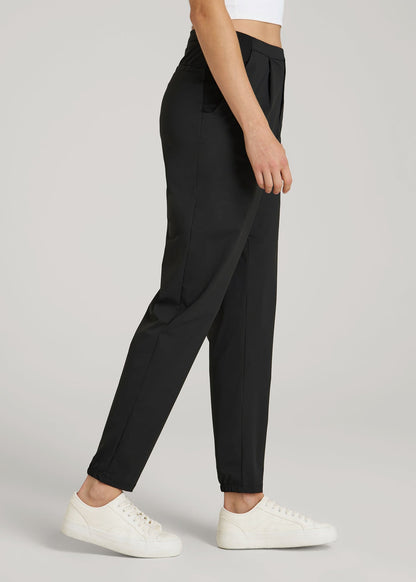 Commuter Pleated Jogger Pant for Tall Women in Black