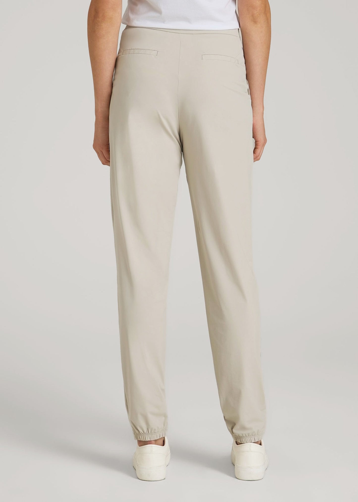Commuter Pleated Jogger Pant for Tall Women in Stone