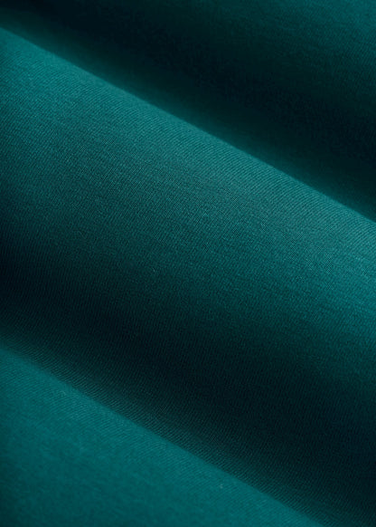 Cotton Blend Short Sleeve Square Neck Bodysuit for Tall Women in Deep Teal