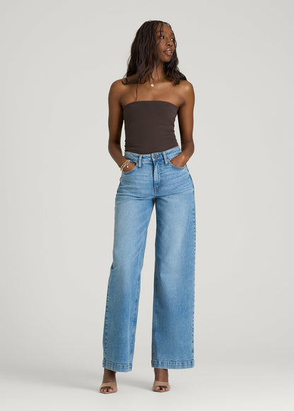 Cotton Blend Tube Top for Tall Women in Espresso