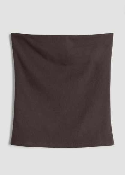 Cotton Blend Tube Top for Tall Women in Espresso