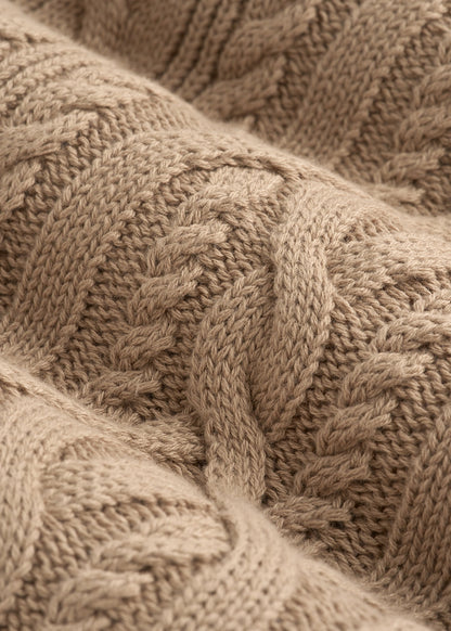 Cotton Crewneck Sweater for Tall Women in Stucco