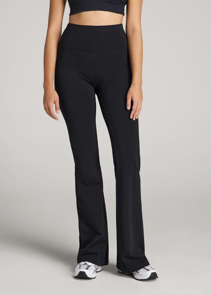 Cotton Flare Leggings for Tall Women in Black