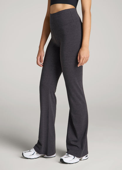 Cotton Flare Leggings for Tall Women in Shadow Grey Mix