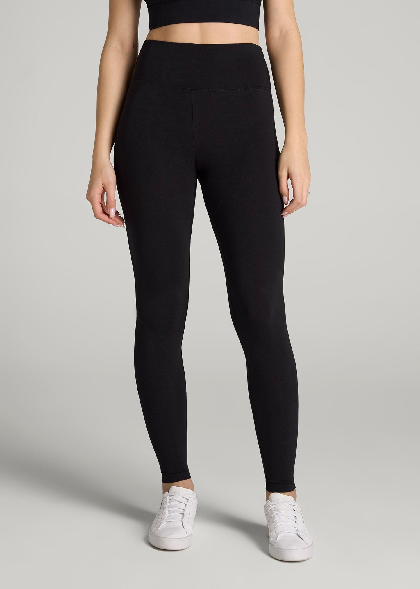 Cotton Leggings for Tall Women in Black