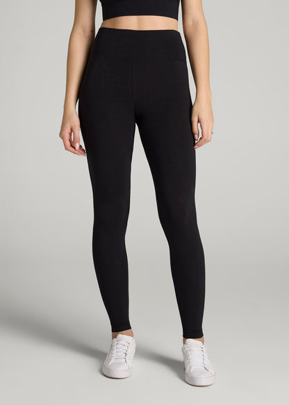 Cotton Leggings for Tall Women in Black
