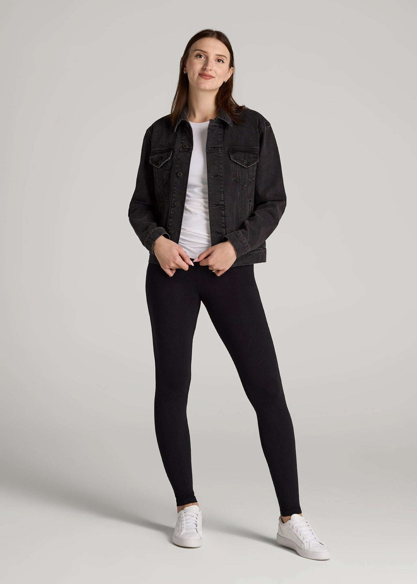 Cotton Leggings for Tall Women in Black