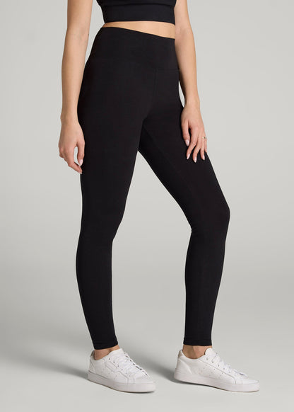 Cotton Leggings for Tall Women in Black