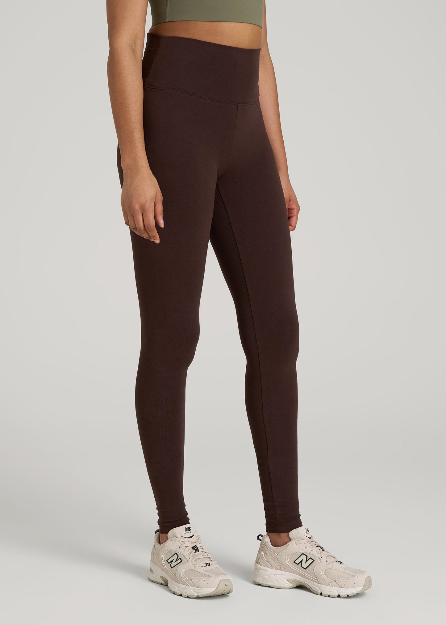 Cotton Leggings for Tall Women in Espresso