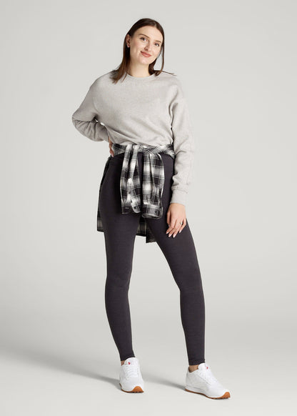 Cotton Leggings for Tall Women in Shadow Grey Mix