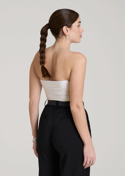 Cotton Tube Top for Tall Women in White