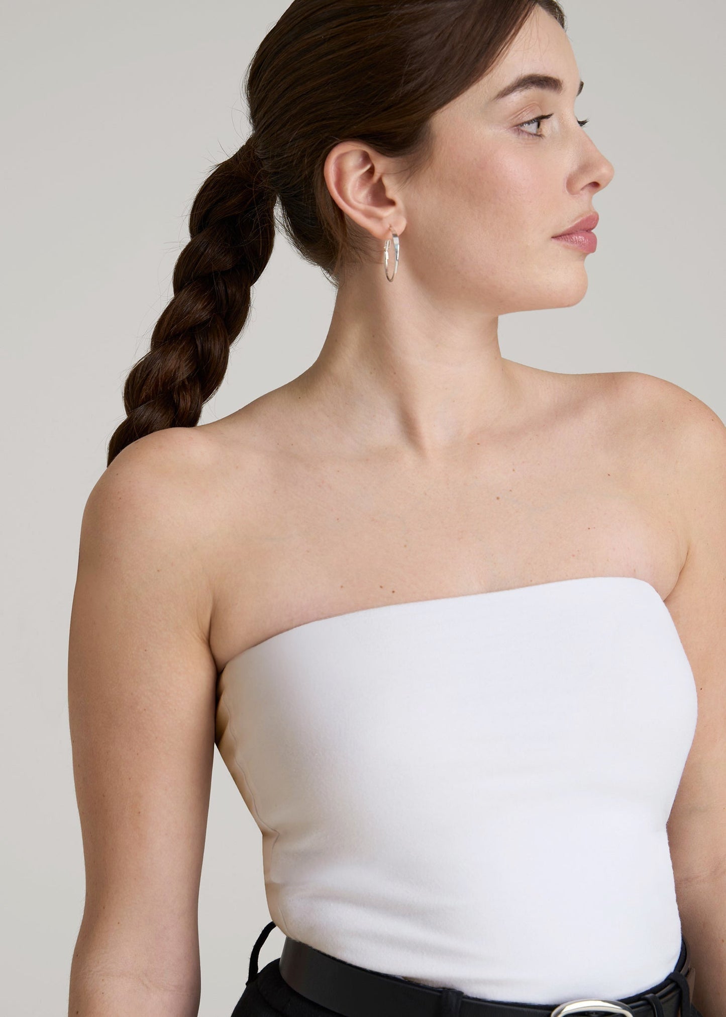 Cotton Tube Top for Tall Women in White