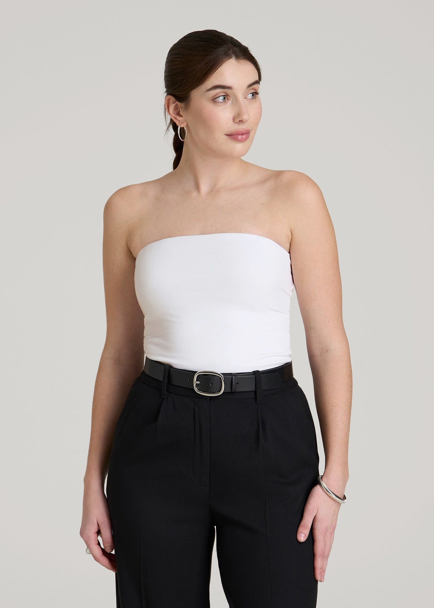 Cotton Tube Top for Tall Women in White
