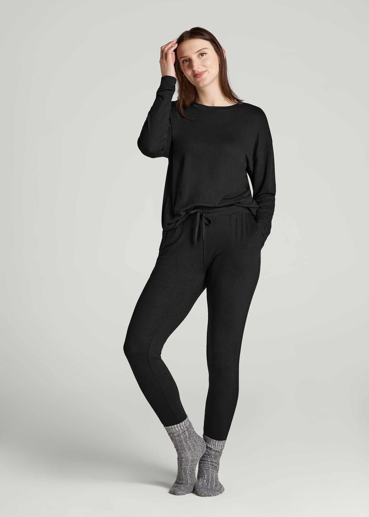 Cozy Lounge Joggers for Tall Women in Black
