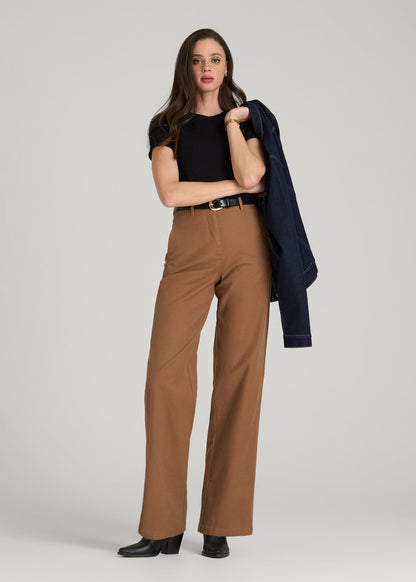 Cropped Knit Tee for Tall Women in Black