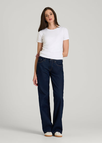 Cropped Knit Tee for Tall Women in White