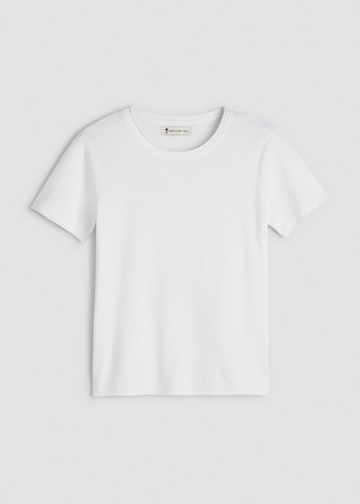 Cropped Knit Tee for Tall Women in White