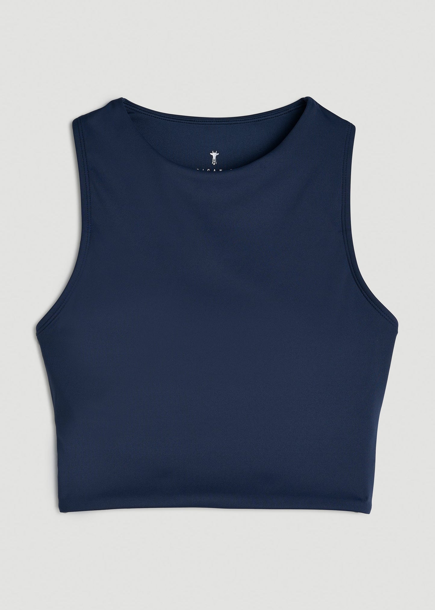 Cropped Swim Tank for Tall Women in Navy Blue