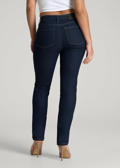 Curve High Rise Skinny Leg Jeans for Tall Women in Deep Indigo Wash