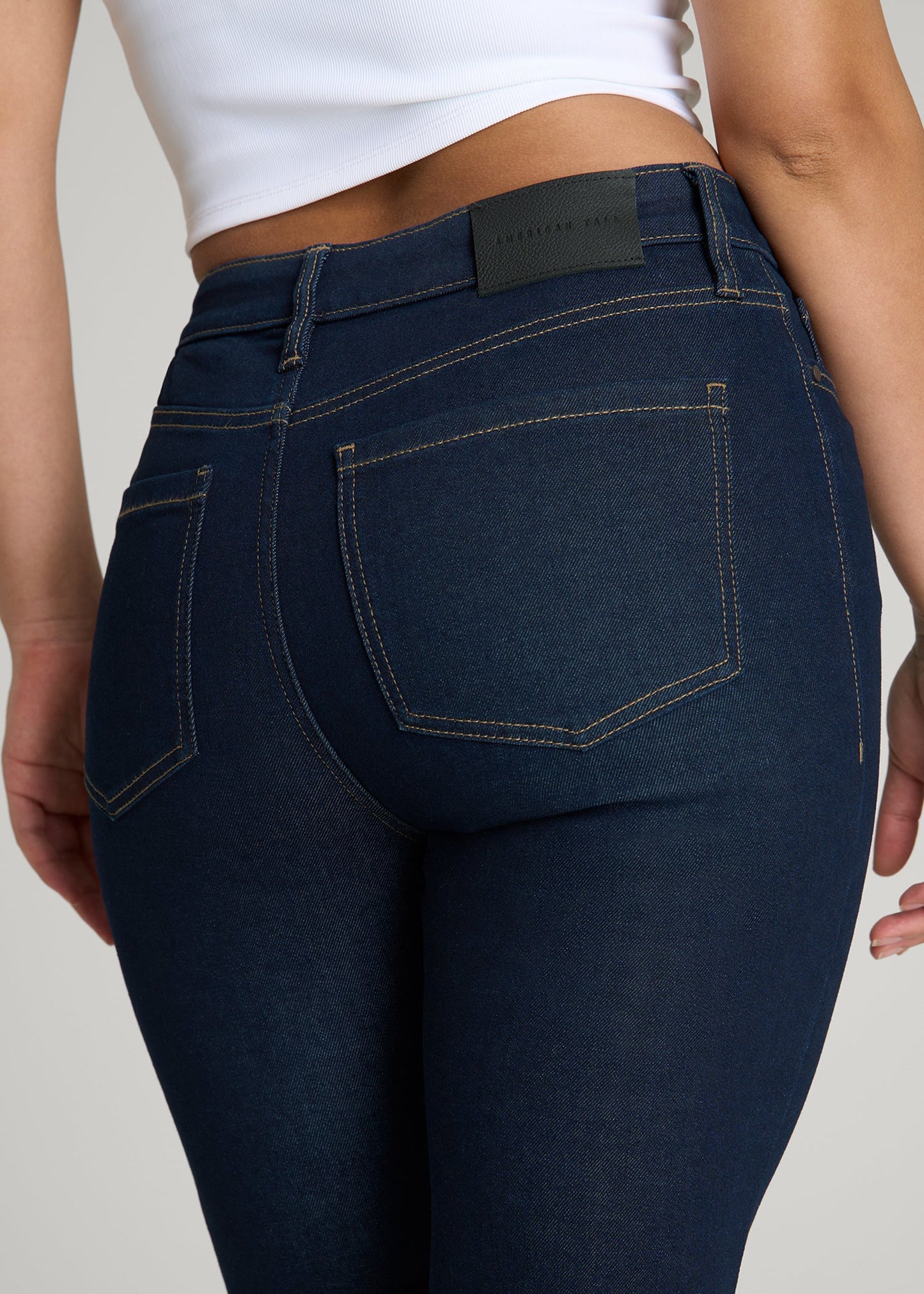 Curve High Rise Skinny Leg Jeans for Tall Women in Deep Indigo Wash