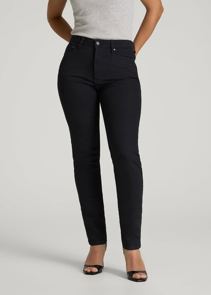 Curve High Rise Skinny Leg Jeans for Tall Women in Optimum Black