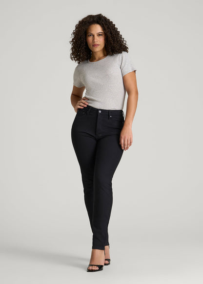 Curve High Rise Skinny Leg Jeans for Tall Women in Optimum Black