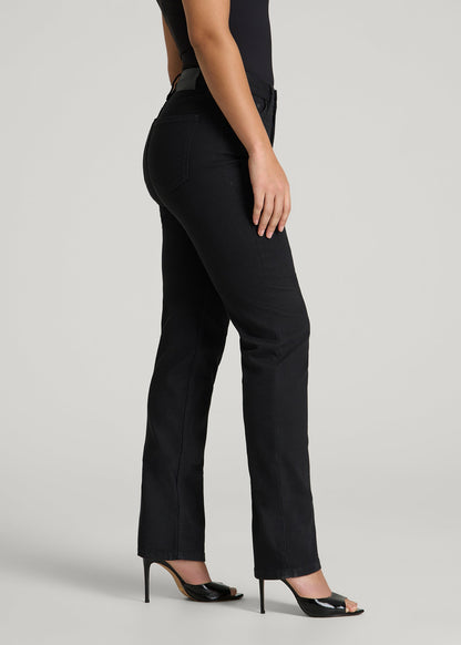 Curve High Rise Straight Leg Jeans for Tall Women in Optimum Black