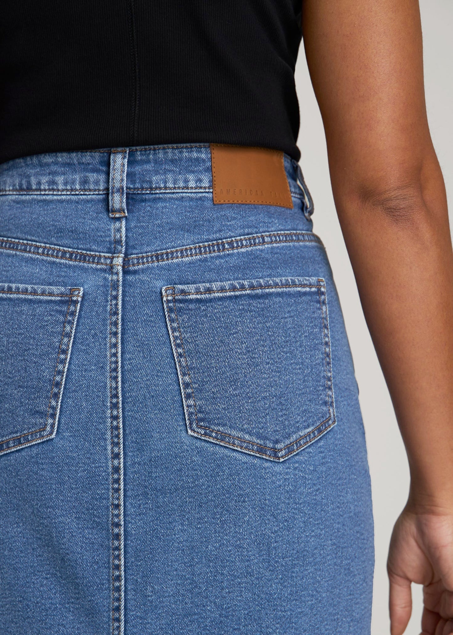 Denim Maxi Skirt for Tall Women in Colorado Blue