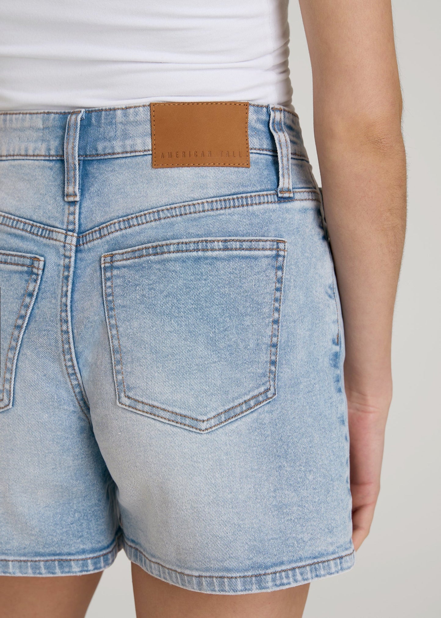 Denim Shorts for Tall Women in Surfer Blue