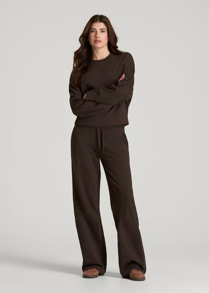 Everyday Terry Cropped Crew for Tall Women in Espresso