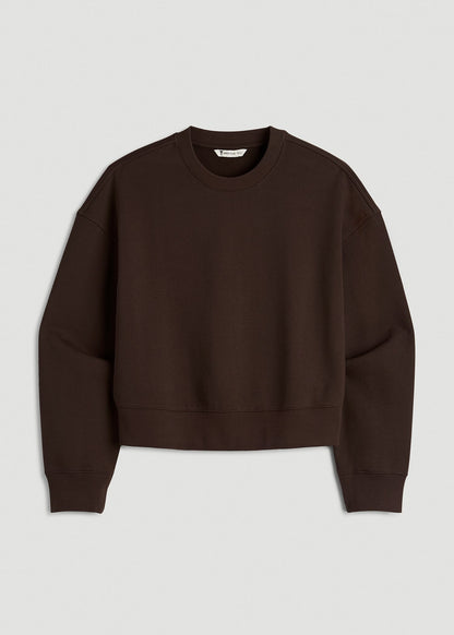 Everyday Terry Cropped Crew for Tall Women in Espresso