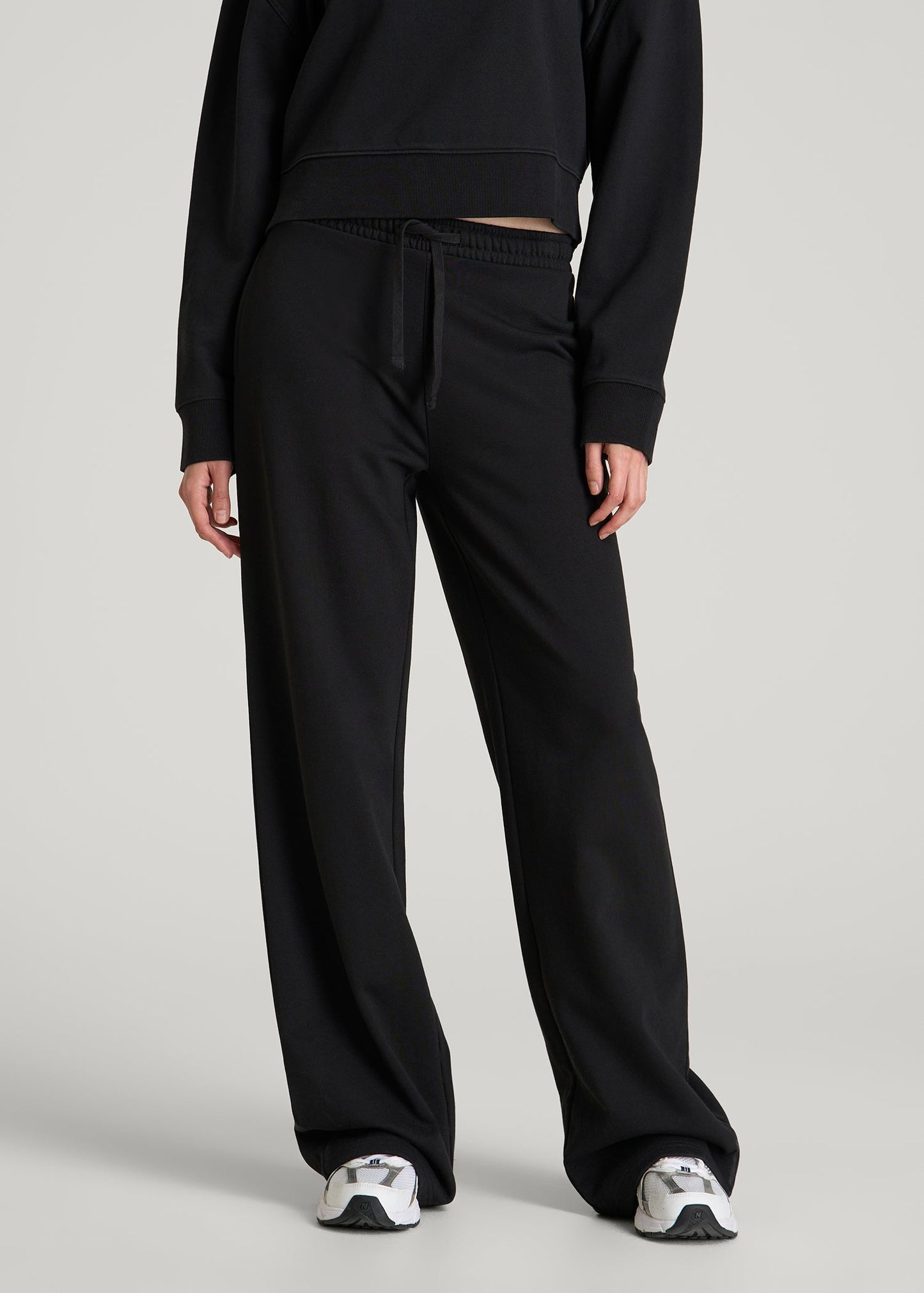 Everyday Terry Midrise Wide-Leg Pants for Tall Women in Black