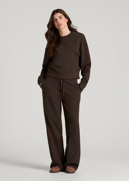 Everyday Terry Midrise Wide-Leg Pants for Tall Women in Espresso