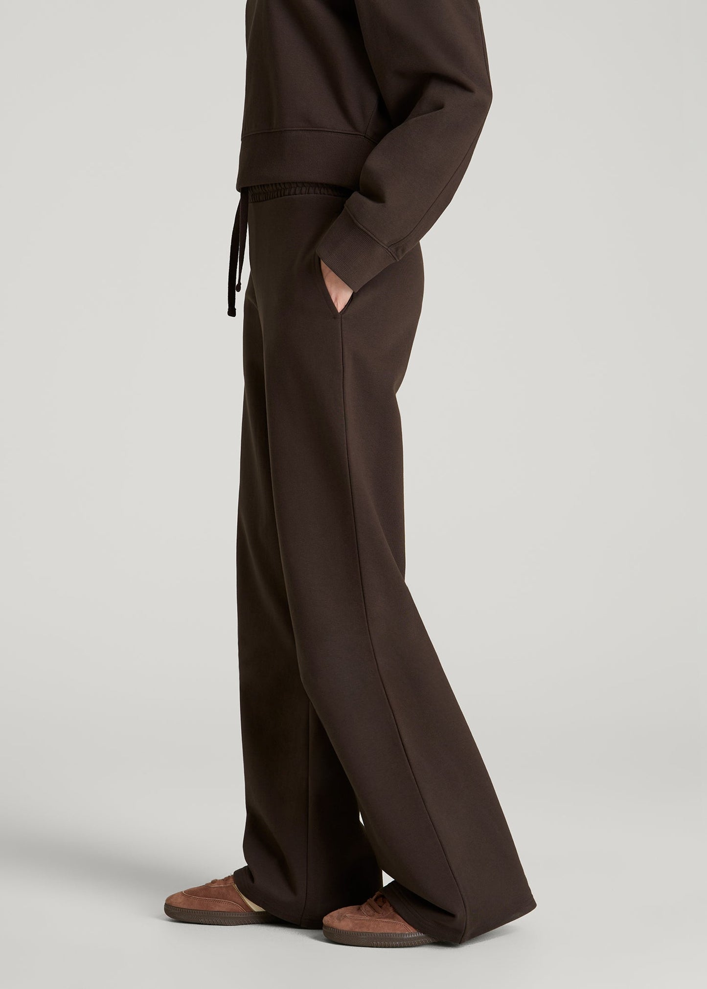 Everyday Terry Midrise Wide-Leg Pants for Tall Women in Espresso