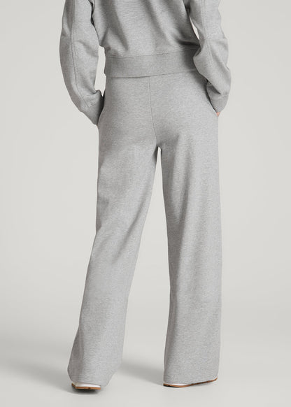 Everyday Terry Midrise Wide-Leg Pants for Tall Women in Grey Mix